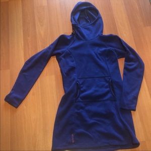 Melanzana Micro Grid Fleece Dress Blue